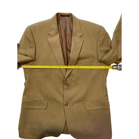 ETIENNE AGNER Cashmere Sport Coat Men's 43 Regular Tan 2-Button WPL 8046 Flaw - Picture 11 of 15